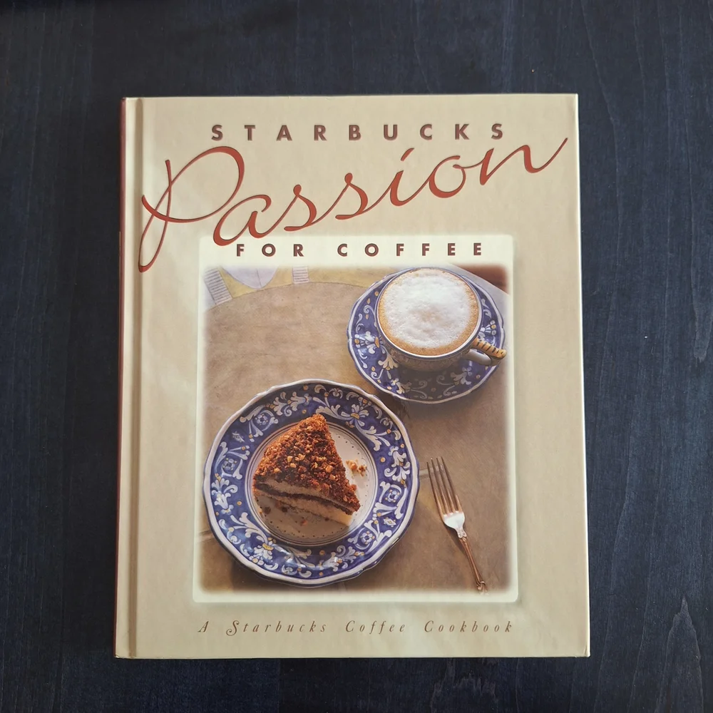 Starbucks Recipe Book with Cream and Brown Text